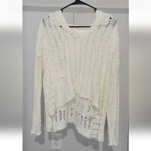 En Creme Knitted Sweater Hood Size M